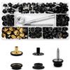 Upvera Bottoni a Pressione a Vite Kit da 190 Pezzi Nero 6 mm con Attrezzi, Bottoni Metallo per Teloni, Cuoio, Tela e Barca, Spessore max. 5 mm