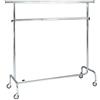 metalarredo Stender Appendiabiti CROMATO fisso e regolabile con Ruote da 80mm 150/220cm (DOPPIA APPENDERIA)