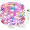 ALEGRE Catena luminosa LED ALEGRE con USB, 4 m, 40 LED, catena luminosa in filo di rame con spina, catena luminosa impermeabile colorata per interni ed esterni, catene luminose LED per decorazioni fai-da-te