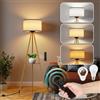 TLGREEN Lampada da Terra Treppiede, Lampada LED Dimmerabile 3 Temperature Colore, Piantana con Telecomando, Ripiano Portaoggetti, LED E27, Lampada da Pavimento per Soggiorno, Camera da Letto, Ufficio (Grigio)
