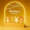 iDIY Lampada Personalizzata con Nome - Idee Regalo Battesimo Bimbo Neonato Maschio Nascita Bimba - Luce Notturna Bambini Regalo Personalizzato - Festa Animali