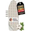 lamodo® - Copriasse da stiro - 125x45 cm - Copriasse da stiro in cotone 100% - Adatto per stirare a vapore - Imbottitura extra spessa + elastico e tenditori, 124-132 cm x 40-45 cm