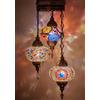 DEMMEX Lampadario a Sospensione in Mosaico Turco Marocchino - Lampada da Soffitto Artigianale con Paralumi Personalizzabili da 17cm - Illuminazione Boho per Soggiorno e Camera da Letto, 105cm Altezza
