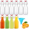 ZZXLOPEZ 10 Bottiglie Vetro 250ml con Tappo Ermetico e Imbuto, Bottiglie Riutilizzabili a Chiusura, Bottiglia per Acqua in VetrO Vuote, Bottigliette di Vetro Piccole per Birra, Liquori, Succhi, Olio