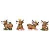 Logbuch-Verlag Decorazione Highlandrinder Set da 4 pezzi con stivali di gomma, 7 cm, simpatici personaggi di mucca per decorazioni primaverili, fattoria o decorazione di animali