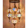 DEMMEX Lampadario Turco in Mosaico Personalizzabile - Sospensione Artigianale con 7 Globi, Fatta a Mano, Stile Boho-Chic, Luce da Soffitto Hardwired, Altezza 95 cm