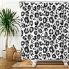Bovlleetd 180x180cm Bianco e Nero Tenda da Doccia Stampa Leopardo Modello Bianco e Nero Tenda da Bagno in Poliestere Set da Bagno Impermeabile con Gancio