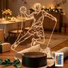 LEKEFETO Lampada notturna a forma di pallamano, lampada a illusione 3D con telecomando (16 colori), idea regalo per gli appassionati di pallamano, per decorare la cameretta dei bambini