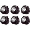 Acan Tradineur - Confezione da 6 lampade solari a forma di pietra, luce decorativa a LED, impermeabile, ecologica, giardino, cortile, esterno (nero, 10 cm)