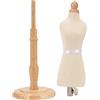 Panv Forma dell'Abito da Donna, Manichino in Legno Professionale in Faggio, 18-23 Altezza Regolabile, Corpo Manichino Staccabile con Base in Legno Rotonda per Abbigliamento,