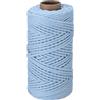 Rebower Cordino Macramé 4mm x 100 M, Corda Di Cotone Naturale Macramé Filato Di Macramé Intrecciato [Per Porta Piante Decorazioni Murarie Lavori A Maglia] - Azzurro Chiaro
