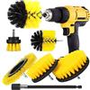 YIHATA Spazzola per Trapano, 6PCS Spazzole per Trapano Elettrico, Spazzola Rotante Pulizia, Elettrica Set di Spazzole Pulizia per Toilette Cucina Bagno Doccia Piastrelle Pavimenti Lavello Auto Giallo