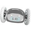 CLOCKY Sveglia Rumorosa per chi ha il Sonno Pesante Dormiglioni Pesante Sordi Ruote Sveglia Digitale da Comodino per Dormienti Rumorissima Adulti Bambini che Scappa Cammina Regali Divertenti (Cromo)