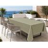 Tex family Tovaglia Dory Margheritine su Fondo Verde in Cotone Pesante 80/20 Made in Italy - Cm. 140x240 x12 persone