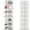 Songvas Scarpiera Rotante, 7 Ripiani, Ruotabile 360°, Rotonda, Adatta per Riporre Scarpe, Borse, Decorazioni, Ideale per Armadio, Ingresso, Camere da Letto, Bianco 160x59cm, Materiale MDF