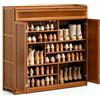angelfanmily Scarpiera Portascarpe in bambù, Moderno Armadio Scarpe Stretto a 7 Ripiani con 4 Ante, Organizzatore Scarpe Risparmio Spazio per Ingresso, Armadietto Organizzatore Scarpe L117cm