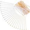 Goktvai 200 Pezzi Spilli Testa Sfera per Creazione Gioielli, 70mm Rame Spilloni Testa Componenti Gioielleria per Fai da Te Artigianato Orecchini Collane Bracciali Ciondoli e Altro (Argento, Oro)