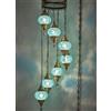 DEMMEX Lampadario a mosaico turco marocchino a 7 globi plug-in, lampada da soffitto in stile Tiffany, illuminazione bohémienne fatta a mano, cavo e catena 4,6 m