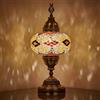 DEMMEX Lampada da tavolo a mosaico a batteria con lampadina a LED incorporata, lampada da tavolo a mosaico turco marocchino, lampada da notte con accento sul comodino, fatta a mano