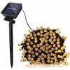 ansu 100/200pcs Luci a Stringa LED Solari per Giardino Esterni Natale Festa Decorazione Albero Fatato Lampada (Bianco Caldo, 100 LED/12m)