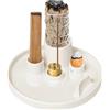 Luckwaii Porta incenso 5 in 1 in ceramica con portacenere, 14,5 x 5 cm | Porta incenso per yoga, meditazione, per bruciare salvia, Palo Santo, coni di incenso