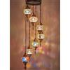 DEMMEX Lampadario a Sospensione in Mosaico Turco Marocchino - Lampada da Soffitto Artigianale con Paralumi Personalizzabili da 12cm - Illuminazione Boho per Soggiorno e Camera da Letto, 150cm Altezza