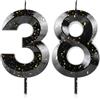 Cxryrzhe Candele con numero 38 candele per 38° compleanno, in cera di alta qualità e design con diamanti 3D, decorazioni per torte, decorazioni per feste, matrimoni, anniversari, celebrazioni