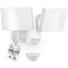 Oktaplex lighting Oktaplex Applique LED con sensore di movimento 40 W bianco caldo 3000 K Faretto da esterno Cali Dos IP65 bianca lampada da parete per giardini terrazze e verande 230 V