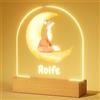 iDIY Lampada Personalizzata con Nome - Lampada Notturna per Bambini, Regalo Neonato, Idee Regalo Battesimo Bimbo, Regalo Nascita Bimba, Volpe
