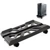 Eymobad Supporto per PC, supporto per computer tower, supporto per CPU mobile per pavimento, supporto per PC, supporto per PC sotto scrivania con 4 ruote girevoli, universale regolabile - nero