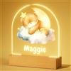 iDIY Lampada Personalizzata con Nome - Lampada Notturna per Bambini, Regalo Neonato, Idee Regalo Battesimo Bimbo, Regalo Nascita Bimba - Orsacchiotto
