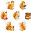 MAYJOYDIY 14 pz Mini Statuette di Scoiattolo In Resina Alberi Autunnali Nocciola Figurine Collezione Piccola Statuetta di Scoiattolo di Animali per Esterni Paesaggio Giardino Prato Vaso Decorazione