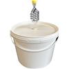 SILPLAST Contenitore per fermentazione da 10 l, con tubo di fermentazione, coperchio, in gomma, per birra, vino o poltiglia, per alimenti, ideale per birre amatoriali, bianco
