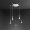 Perenz Lampadario A Sospensione Contemporaneo Cone Alluminio Bianco 5 Led Integrato 7W