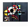 I Colori del Caribe Quadri Astratti Dipinti A Mano su Tela Geometrici Omaggio A Kandinsky Alta QUALITA' Made in Italy Nero Rosso - Gravitation