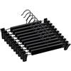Mutsitaz 10 Pezzi Grucce con Clip Antiscivolo Resistente Anti-ruggine, Lucidato Finitura Girevole a 360 Gradi con Gancio per Gonne,Jeans, Pantaloni Grucce Nero