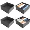 JYYWTSI 4 Pezzi Organizer Cassetti, Organizer Armadio Scatole Armadio Tessuto Pieghevoli, Organizer Cassetti Intimo per Biancheria Reggiseni Calzini T-Shirt Cassettiera 28 x 28 x 12 cm Grigio
