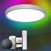 Modlicht Plafoniera LED Soffitto Smart Dimmerabile 28W Ø30cm,con Alexa/Google Home/Telecomando/APP,Lampada da Soffitto Ultra Sottile,con Retroilluminazione RGB,per Camere da Letto,Camerette (Bianco)