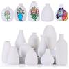 LCCCK Set di 10 Vasi Verniciabili Bianchi Piccoli Vasi a Bocciolo per Fiori, Vasi in Argilla Sfusi per Decorazioni Matrimoniali Centrotavola Erba della Pampa, Mini Vasi in Ceramica Boho per Pittura