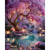 CQHK Diamond Painting Albero della Vita 5D, Kit completo pittura diamante foresta da sogno, quadro con perline fai da te per adulti, decorazione parete e casa, diamond art creativo rilassante 30x40 cm
