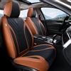 FLORICH Set di Coprisedili per Auto, 5 Pezzi per il 95% Delle Berline, SUV, Pick-up e Furgoni (Completo, Nero&Marrone)