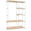 SONGMICS Guardaroba, Stand Appendiabiti, Armadio Aperto con Aste per Appendere, Ripiani Portaoggetti, Ganci Rimovibili, 40 x 98 x 181 cm, Beige Naturale e Bianco Opaco RGR024W01