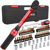 ATsafepro 61 Pezzi Set di Chiave Dinamometrica 1-25 Nm, 1/4" Chiave Dinamometrica Moto Con Adattatore da 1/4" a 3/8", Prolunga da 10 cm, Punte, Cacciavite, Precisione ±3% per Biciclette, Motociclette
