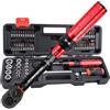 ATsafepro 61 Pezzi Chiave Dinamometrica 1/4",3-25 Nm Chiave Dinamometrica Bici,Con Adattatore da 1/4" a 3/8", Prolunga da 10 cm, Punte, Cacciavite, Precisione ±3% per Biciclette, Motociclette