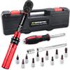ATsafepro Chiave Dinamometrica 1/4'', 1-15 nm Chiave Dinamometrica Bici Kit 17 Pezzi con 11 Punte, Cacciavite, Testa 1/4'', Adattatore 3/8'' e 10 cm Prolungatore di, Precisione ±3%,72 Denti