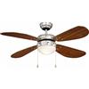 AireRyder - Ventilatore da soffitto Classic con illuminazione, alloggiamento in nickel, pala color Noce, 105 cm