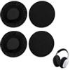 Terraxis 4 Pezzi Copri Cuscinetti per Cuffie, 10 cm, Rivestimenti Neri Elasticizzati e Lavabili a Mano per Padiglioni da 9-11 cm, Protezioni per Cuffie e Headset, 2 Paia
