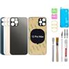 BAYERQ Vetro posteriore di ricambio compatibile con iPhone 12 Pro Max- Vetro cover batteria con strumenti di riparazione (nero)