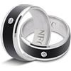 Bewinner Anello NFC Smart, Dispositivo Indossabile Multifunzione per Telefono Cellulare, Chip NFC Impermeabile Senza Costi per Condivisione Dati, Blocco App e Protezione Privacy, Misura Universale 7