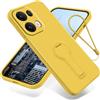 Anlalish Compatibile con Custodia OPPO Reno 13 Pro 5G con supporto ad anello, in silicone Cover per OPPO Reno13 Pro 5G con corda a 360 gradi custodie per evitare la perdita antiurto Case (giallo)